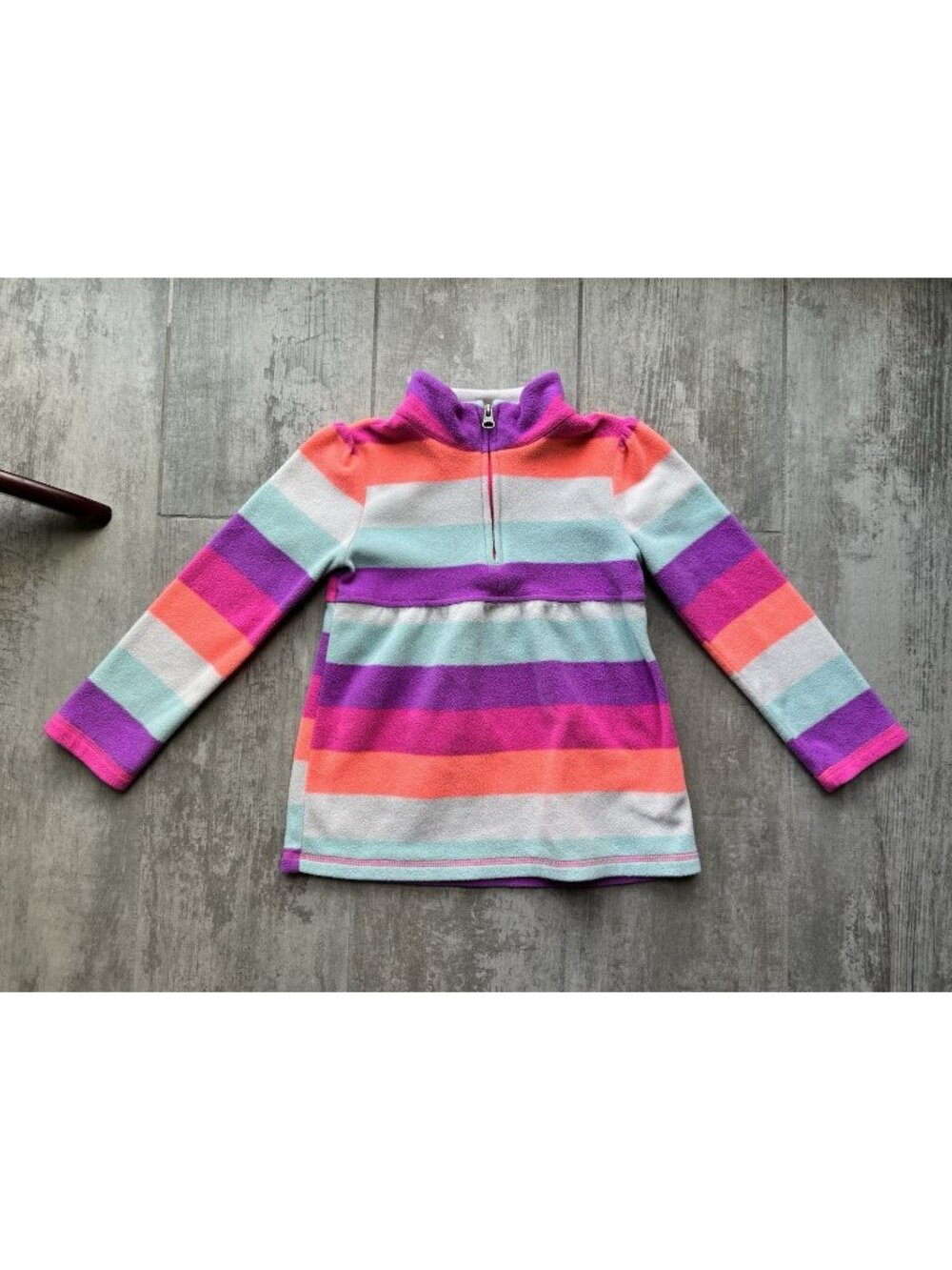 Toddler Little Girls Fleece Rainbow Half Zip Pullover Lightweight Jacket 5T
